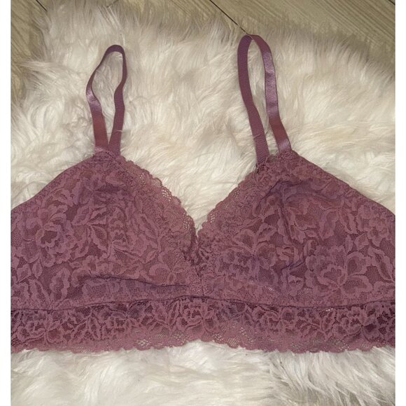 State of Day Womens Lace Bralette Bra Wire Free M Medium Mauve Orchid New Nwt - Picture 3 of 6
